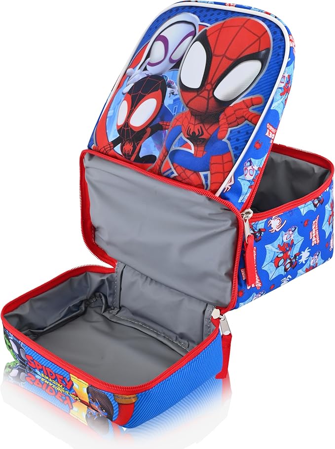 Fast Forward Marvel Spidey and His Amazing Friends Lunch Box for Kids | Insulated Lunch Bag Lunch Box for Boys, Girls, Toddlers | Spidey and His Amazing Friends Blue Reusable Lunchbox
