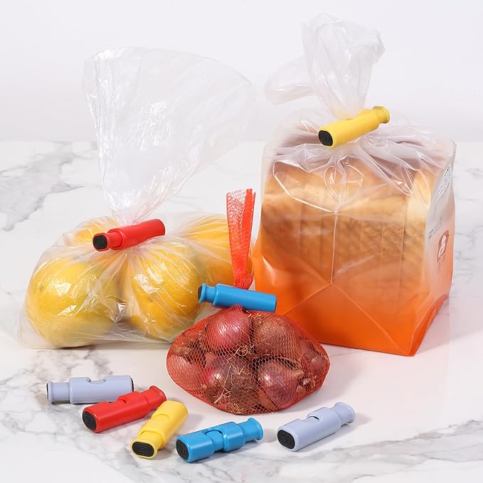 Mr. Pen- Squeeze and Lock Bread Bag Clips, 8 Pack, Candy Colors Squeeze and Lock Bread Clips Reusable