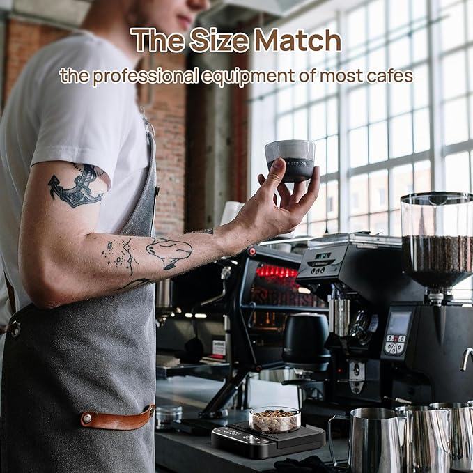 Coffee Scale with Timer,3KG/0.1g Accuracy Precise Measurement,Four-Button Independent Control,Type-C Charger,Easy-to-Operate Digital Coffee Weight Scale for Pour Over Café-Black