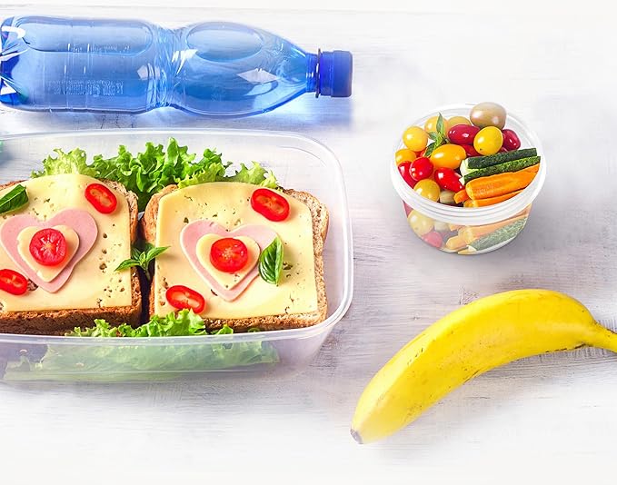 Reusable 7 oz Plastic Containers with Lids Food Storage Jars Multicolor Stackable Containers Meal Prep Food Storage Jars, Freezer Microwave Safe(24 Pcs)