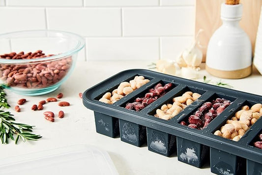 Souper Cubes 1/2 Cup Silicone Freezer Mold, Perfect for Storing Soups, Sauces, Juices, Desserts, Smoothie Prep and More, Freezer Portion Mold for Meal Prepping - Charcoal - 1-Pack