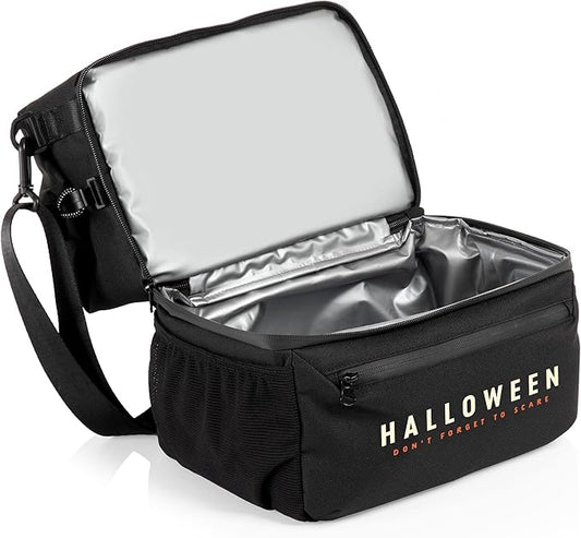 PICNIC TIME Disney Nightmare Before Christmas Jack Skellington Tarana Lunch Bag Cooler with Utensils Made from Recycled Material, Lunch Box with Picnic Set, Lunch Cooler Bag, (Black)