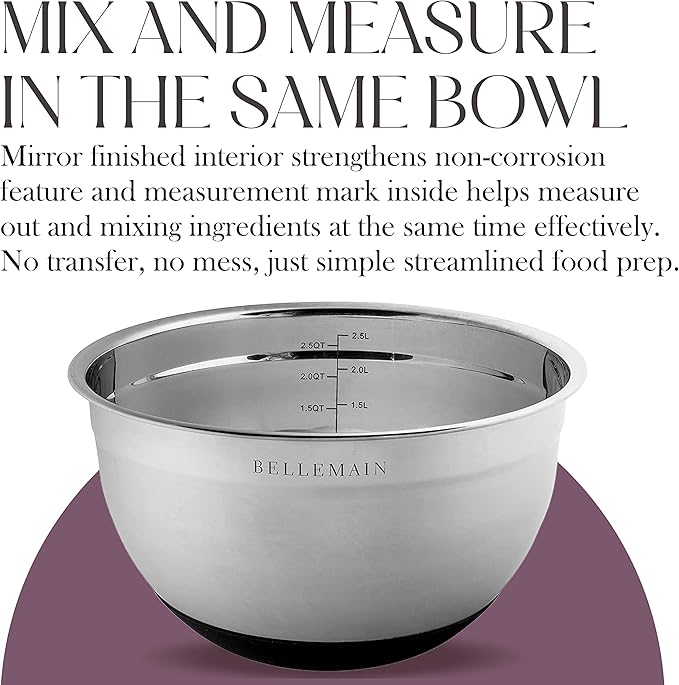 Stainless Steel Mixing Bowls with Lids Set – Large, Durable, Airtight Kitchen Bowls for Food Prep, Baking, Salad, and Storage (4 piece set)