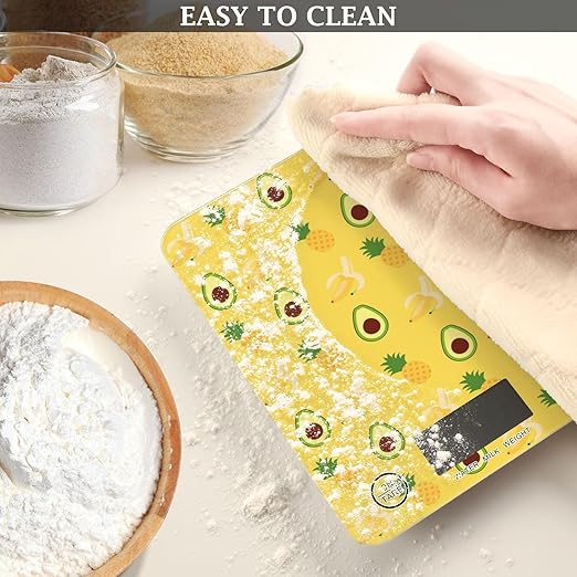 Food Scale Kitchen Scale for Baking Cooking Digital Food Weighing Measuring Scale Small Waterproof Electric Food Scale Avaocado Pineapple Banana