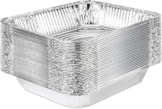 Stock Your Home 9x13 Aluminum Pans (20 Pack) - Disposable & Recyclable Foil Tray- Half Size Steam Table Deep Pans - Tin Foil Pans for Cooking, Heating, Storing, Prepping Food, BBQ, Grilling, Catering
