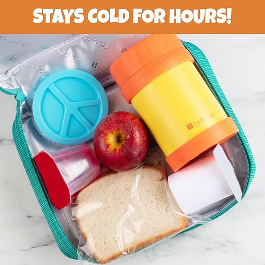 Bentology Peace Themed Hard Ice Packs - 3 Piece Set, Enhance Lunch, No Leakage, BPA Free, Easy Wash, Fits Lunch Bags