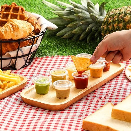 260 Sets - 1 oz Jello Shot Cups, Small Plastic Containers With Lids, Airtight and Stackable Portion Cups for Salad Dressing, Dipping Sauce, Condiments, Lunch, Party, Trips