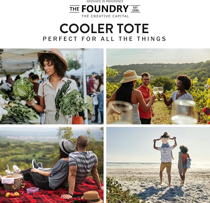 Foundry by Fit + Fresh Soft Cooler Bag Insulated Leak Proof, Insulated Cooler Bag, Soft Cooler Bag, Cooler Tote Bag, Cooler Bags Insulated for Travel, Insulated Bag Cooler, Large Insulated Cooler Bag Medium