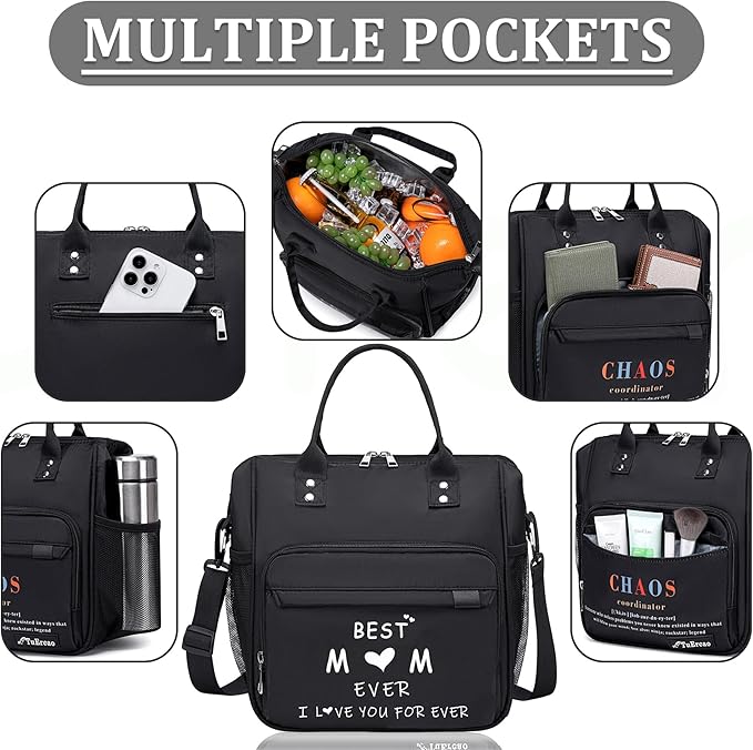 TuErCao Mom Lunch Bag Useful Unique Mother's Day & Birthday Gifts from Daughter Son Husband Insulated Personalized Lunch Box for Work