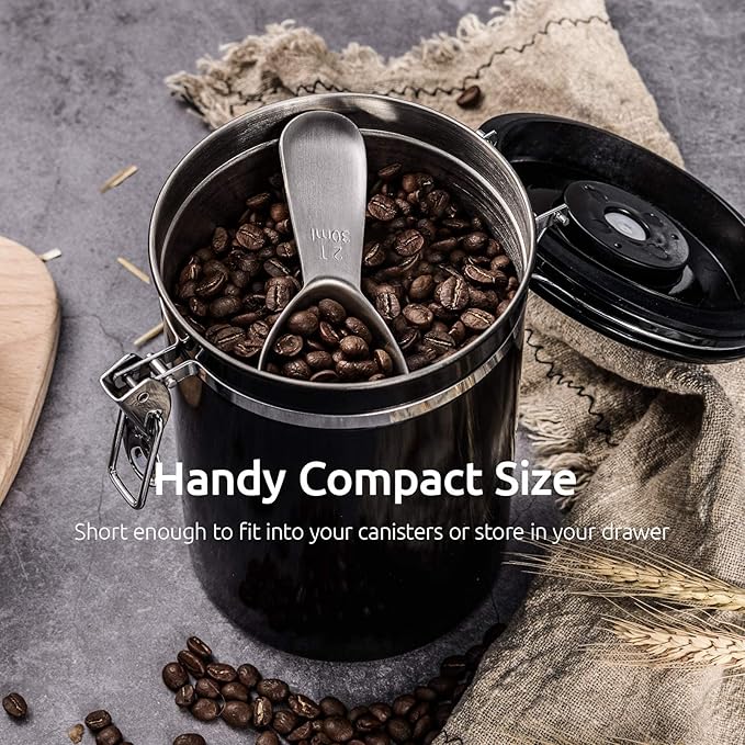 Coffee Scoop: U-Taste Durable 18/8 Stainless Steel Measuring Coffee Scoop 1 tablespoon & 2 tablespoon