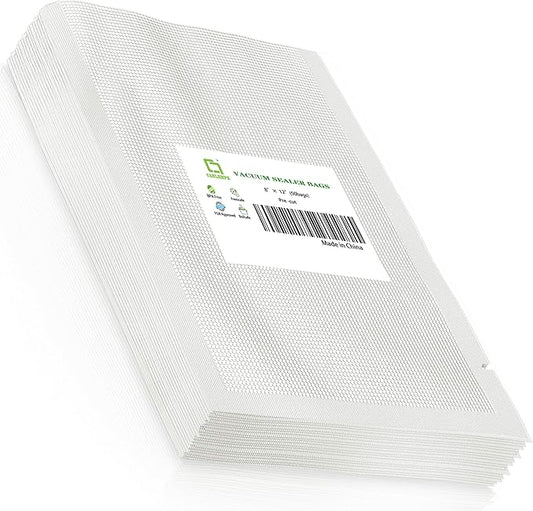 CANLENPK 8x12 Inch/20x30cm Vacuum Sealer Bags food Storage,Keep Fresh Lock Nutrition,Sous Vide Bags Freezeable and Boilable Microwaveable(50 Bags)