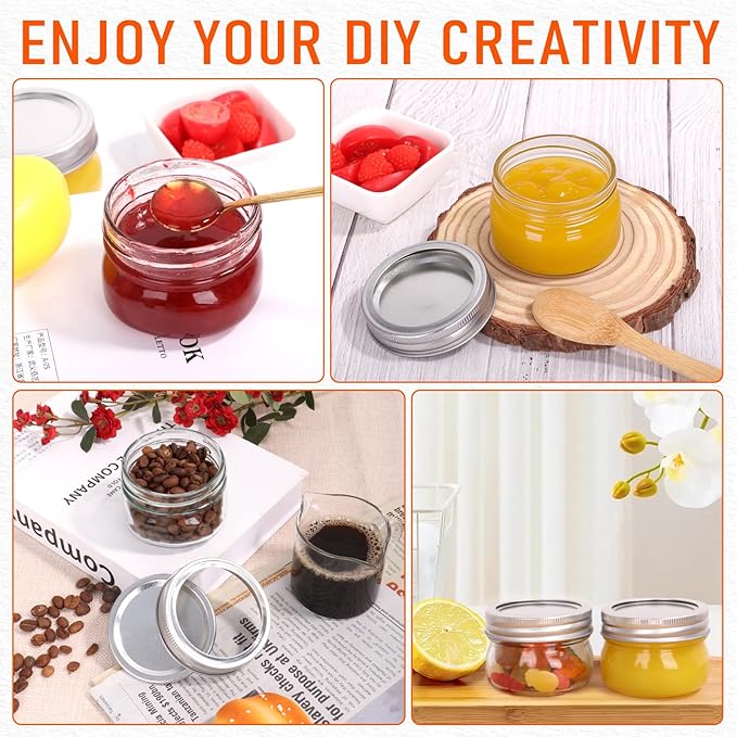 Alotpower 4oz Mason Jars 40pack, Glass Small Mason Jars with Lids for Jams, Candies,Spice,Honey,Snacks,Canning Jars 4oz for DIY Projects,Wedding/Party/Shower Favors(4fl.oz/Set of 40)