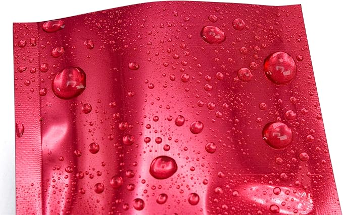 QQ Studio 100 PCS Metallic Mylar Foil Open Top Sealable Bags (9x13cm(3.5x5.1"), 100x Red)
