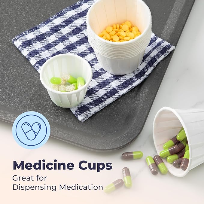 Fit Meal Prep [500 Pack] 0.75 oz Treated Paper Souffle Portion Cups for Condiments Samples Measuring Jello Shots Sauce Disposable Cup - White