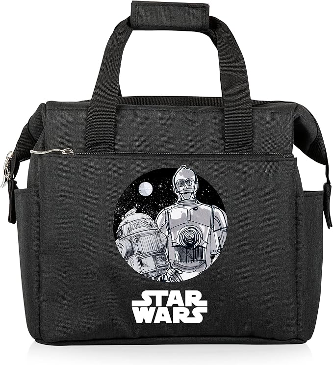 PICNIC TIME Star Wars Droids On The Go Lunch Bag, Soft Cooler Lunch Box, Insulated Lunch Bag, (Black)
