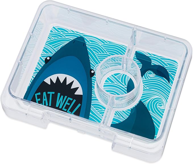 Yumbox Snack Box - 3 Compartment - Leakproof Bento Lunch Box for Kids (Surf Shark)