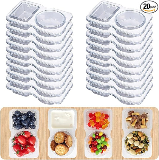 20Set Snack Containers,Reusable Snack Containers with Lids,Snack Pack Containers for Portion Control and Meal Prep Lunch Containers for School Office Travel