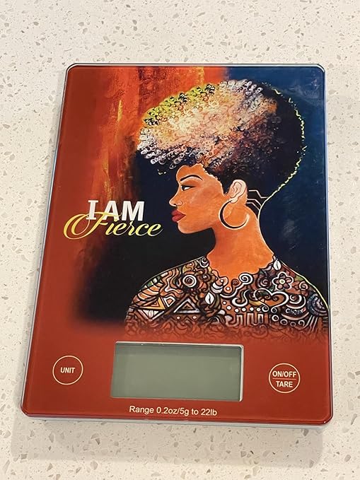 Digital Kitchen Scale for African American Women, in Grams, Ounces, Milliliters & Pounds, LCD Display, for Meal Prep, Cooking and Baking