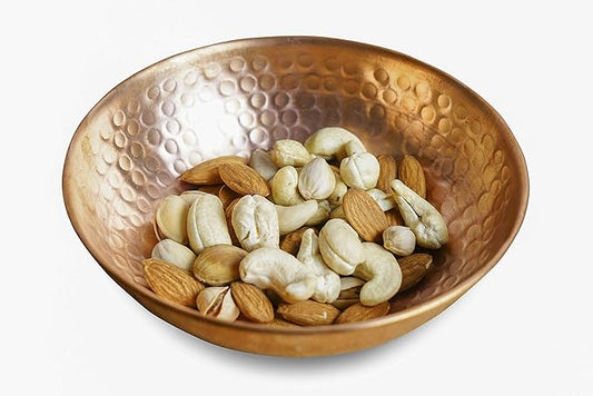 GoCraft Pure Copper Decorative Bowl | Hammered Finish Pure Copper Bowl for Nuts, Salad, Fruits & Kitchen Serving Purposes - 5" (Small)
