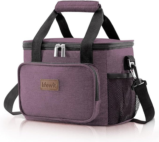 Lifewit Large Lunch Bag Insulated Lunch Box Soft Cooler Cooling Tote for Adult Men Women, Purple 12-Can (9L)