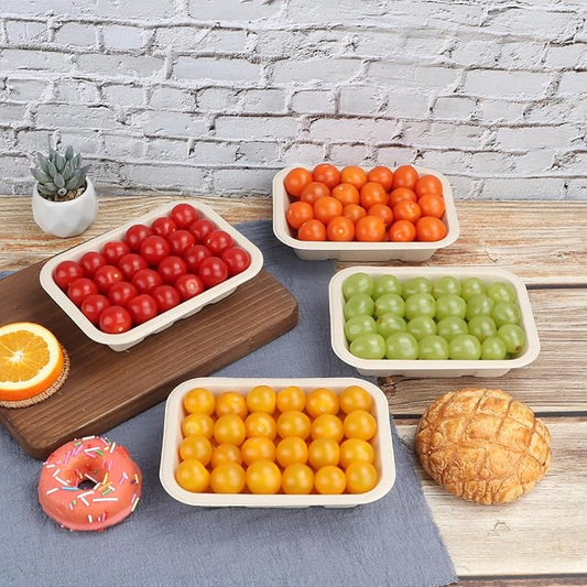 17 ozDisposable Sugarcane Fiber bowls with lids, Compostable Fiber 50 Pack paper bowls