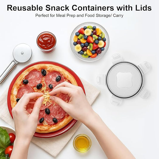10 Pack Reusable Snack Containers with Lids 8 oz for Kids Toddler Adults,Meal Prep Overnight Oats Salad Food Storage Containers BPA Free Pp Food Grade