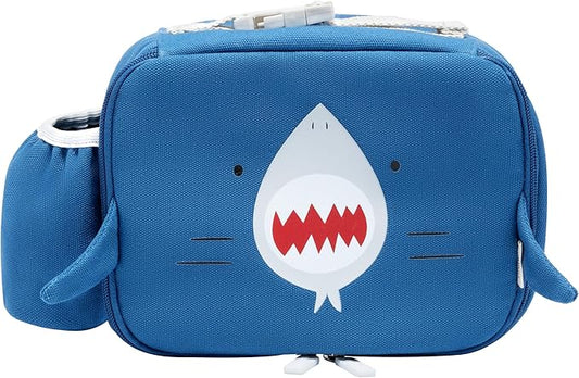 Toddler Lunch Bag for Girls and Boys, Lunch Box for Kids Ages 2–5, Fully Insulated with Padded Handle, Storage Pocket and Water Bottle Pocket, Lightweight, Easy to Clean, BPA-Free - Shark