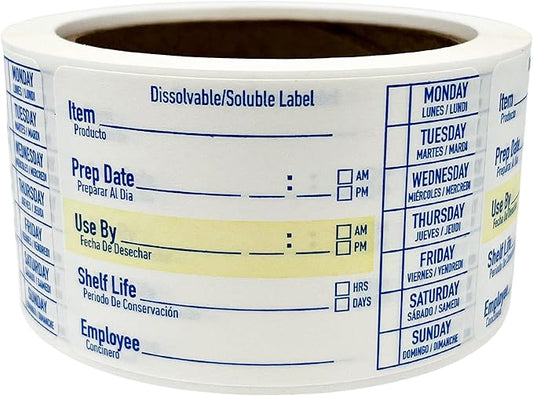 2x3 Food Labels - 250 Dissolvable Stickers for Containers, Kitchen, Freezer, Baby Food, Leftovers