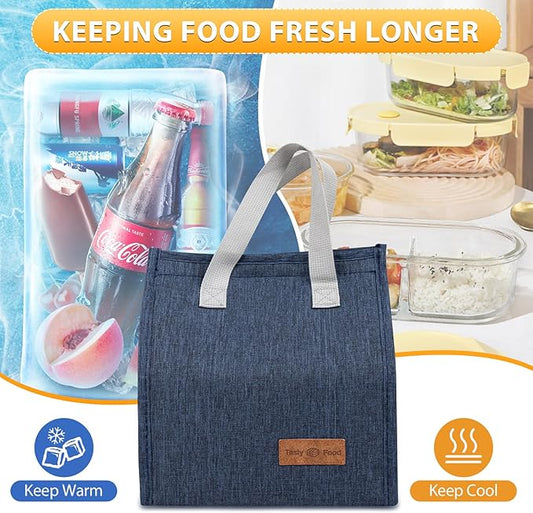 24 Pack Lunch Bags Bulk,Insulated Reusable Lunch Bags with Aluminum for Women Men,Leakproof Tote Large Lunch Box for Office,Work,Beach or Travel,Multicolor