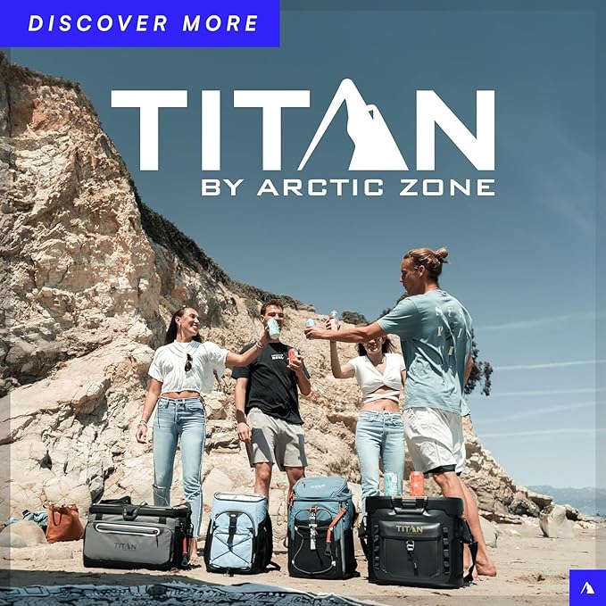 Arctic Zone Titan Fridge Cold Crush Resistant Expandable Lunch Bag - With Reusable Gel Ice Packs Plus Food Container Set - Gray and Blue