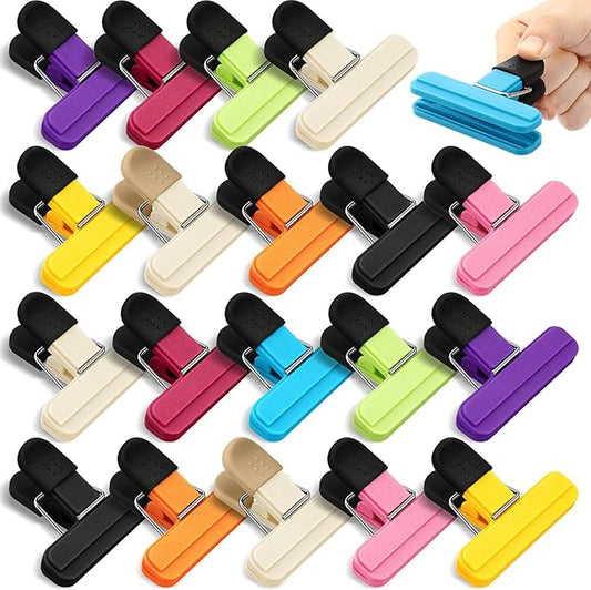 20 Pcs Chip Bag Clips Plastic Heavy Duty Food Bag Clips Heavy Seal Grip for Food Storage Snack, 3.07 x 2.56 x 1.46 Inch(Multicolor)