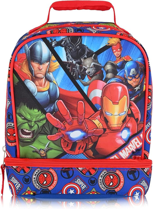 Fast Forward Marvel Avengers Lunch Box for Kids | Insulated Lunch Bag Lunch Box for Boys, Girls, Toddlers | Avengers Blue Reusable Lunchbox
