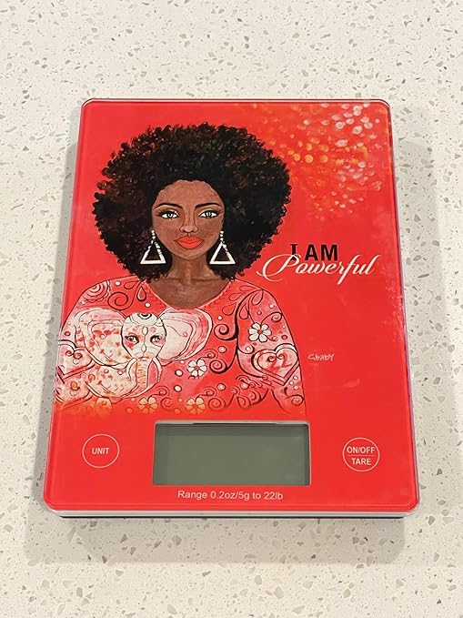 Digital Kitchen Scale for African American Women, in Grams, Ounces, Milliliters & Pounds, LCD Display, for Meal Prep, Cooking and Baking