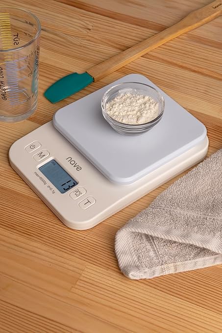 Nave Digital Kitchen Scale, 6kg/0.1g High Precision Food Scale with LCD Display, Multiple Units (g/oz/ml/lb), Battery Operated – Ideal for Baking, Cooking & Weight Control Color Scale for Hair Salon