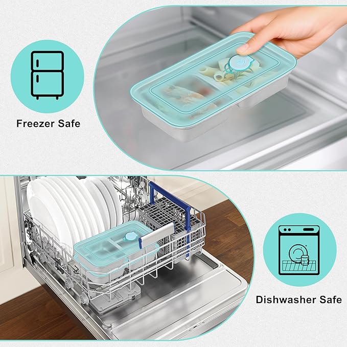 2pcs Grab and Go Snack Containers Stainless Steel,Double Compartment Snack Condiment Containers with Lid,Reusable Food Lunch Meal Container Prep,Leak Proof Bento Box for Travel,Camping,Packs Container