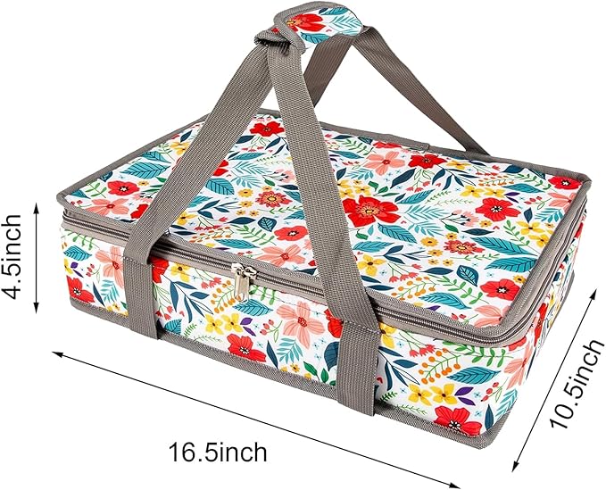 QEES Insulated Casserole Carriers for Hot or Cold Food,Casserole Dish Bag Carrying Case,Food Carrier Warmer Container Bag For Travel Picnic.Pioneer Woman Kitchen Stuff.Fits 9"x13" Baking Dish
