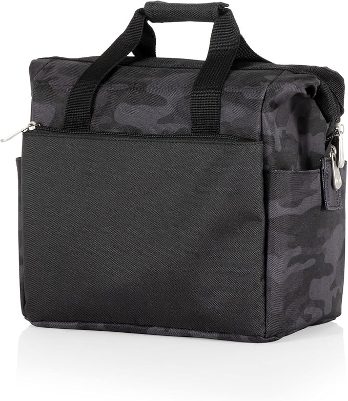 PICNIC TIME - On The Go Lunch Bag - Soft Cooler Lunch Box - Insulated Lunch Bag, (Black Camo)
