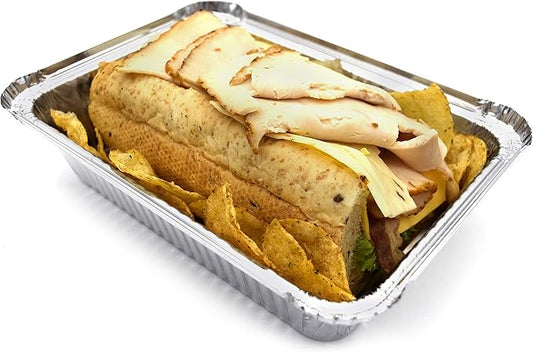 (480 Pack) Premium 2.5-LB Takeout Pans with Lids - 8.6" x 6.1" x 2" l Heavy Duty Disposable Aluminum Foil for Catering Party Meal Prep Freezer Drip Pans BBQ Potluck Holidays