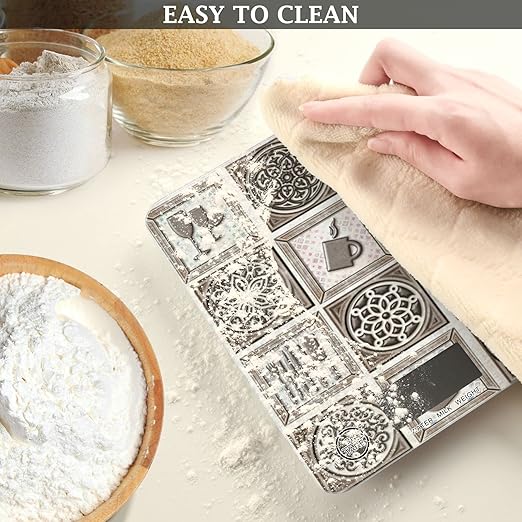 Food Scale Kitchen Digital Scale Food Ounces and Grams Dieting Baking Cooking Waterproof Glass Panels LCD Display,4 Units Scale Tare Function Kitchen
