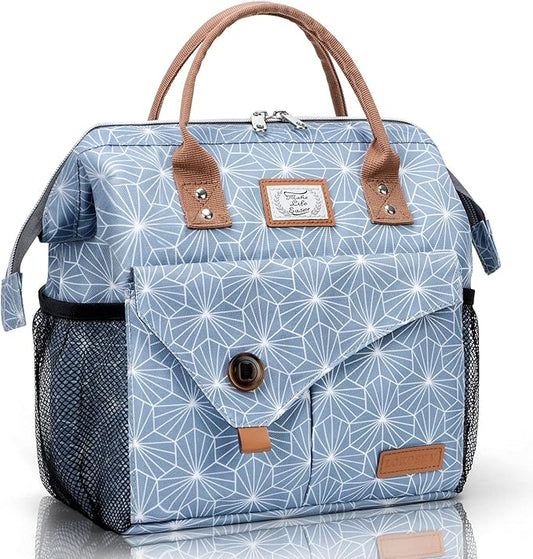Lekesky Lunch Bag for Women Lunch Box Small Insulated Lunch Bag, Blue, 11L