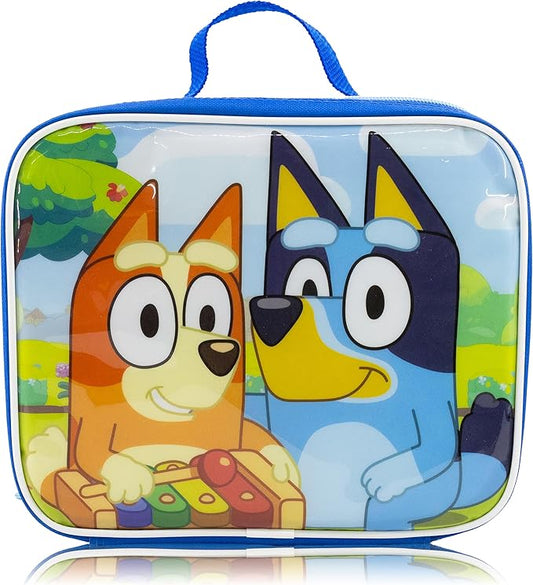 Fast Forward Bluey Lunch Box for Kids | Bluey and Bingo Insulated Lunch Bag Lunch Box for Boys, Girls, Unisex, Toddlers| Bluey Blue Reusable Lunchbox