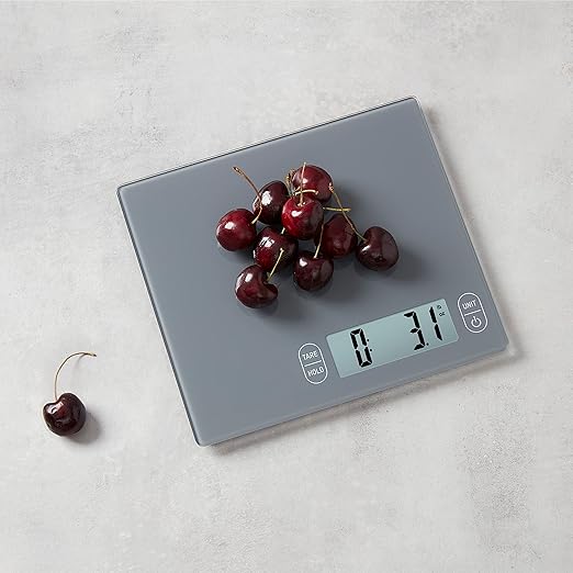 Eat Smart Eat Smart 11lb Food Kitchen Glass Scale, Grey