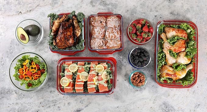 BOVADO USA Meal Prep Glass Food Storage Containers (20-Piece Set)