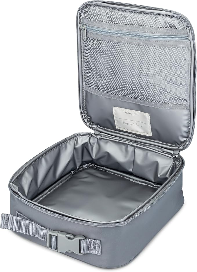 Parker Kids Insulated Waterproof Lunch Box for Children - Customizable Lunch Bag with Durable Hook and Loop Patches, Easy-Open Zippers, Water Bottle Buckle - Rain
