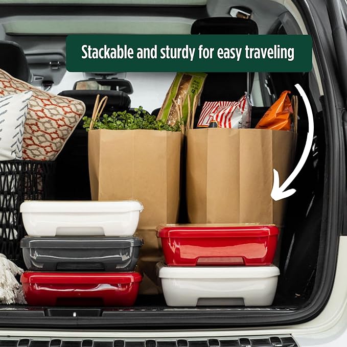 Fancy Panz Premium, Serving Tray for Food, Made in the USA Foil Pan Carrier, Stackable Aluminum Pan Holders, Travel Casserole Carrier, Green