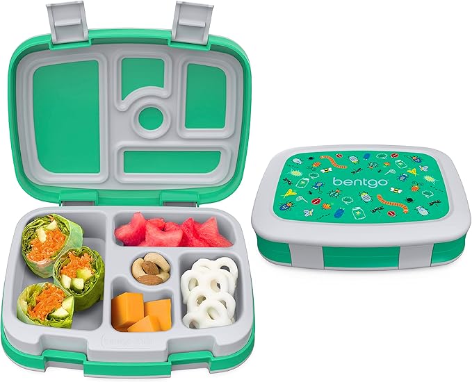 Bentgo Prints Insulated Lunch Bag Set With Kids Bento-Style Lunch Box (Bug Buddies)