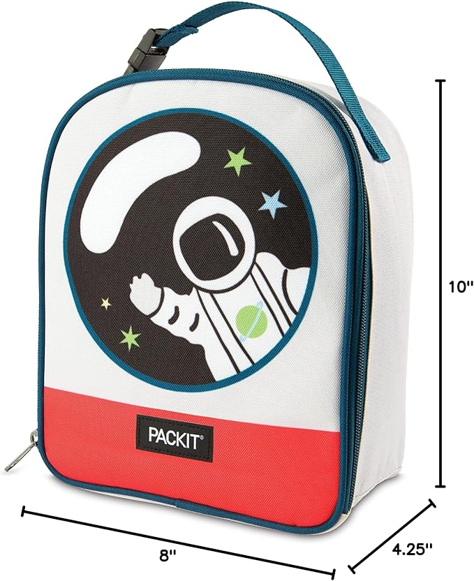 PackIt® Freezable Playtime Lunch Box, Spaceman, Built with EcoFreeze® Technology, Collapsible, Reusable, Zip Closure With Buckle Handle, Perfect for Keeping Lunches Fresh Large