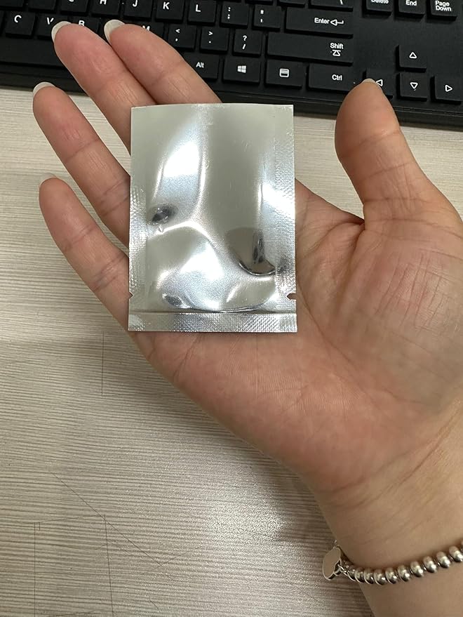 PABCK 500 Pack Mylar Foil Small Pouch 2x2.8 inches (Inside Size 1.6x2.4 inches) Silver Aluminum Foil Heat Sealable Bulk Food Storage Mini Bags