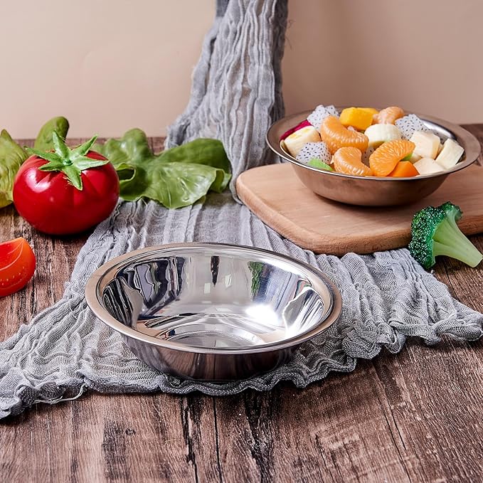 Tioncy 30 Pack Small Stainless Steel Bowls 6.3 Inch Wide Prep Bowls Stainless Steel Mixing Bowls Set for Kitchen Meal Prep Cooking Serving Baking