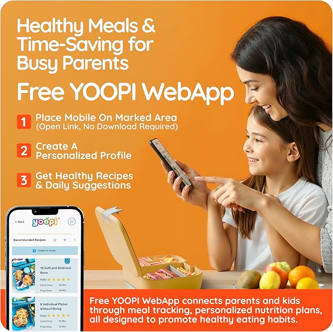 Digital bento lunch box for kids offers ideal portion sizes. Leakproof, lightweight and dishwasher-safe, this durable bento box for kids & toddler is also BPA-free, available in Sunny Yellow